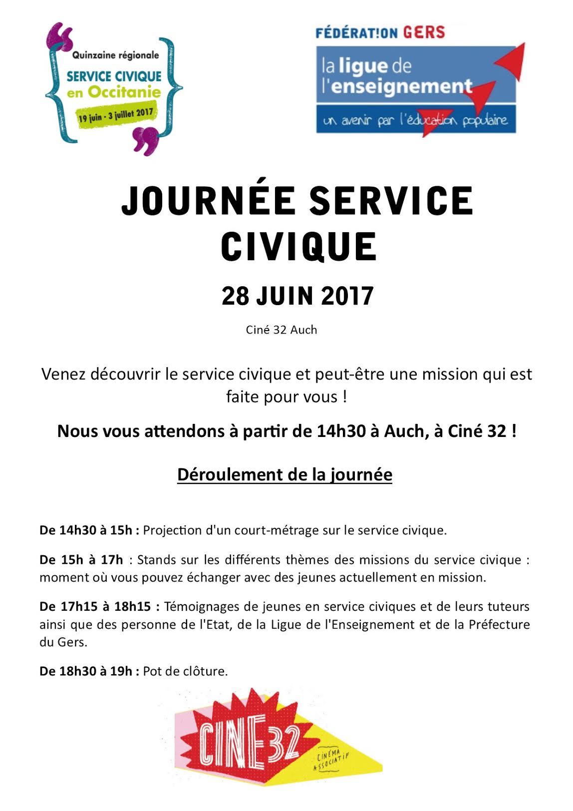 Journée Service Civique le 28 juin à Auch