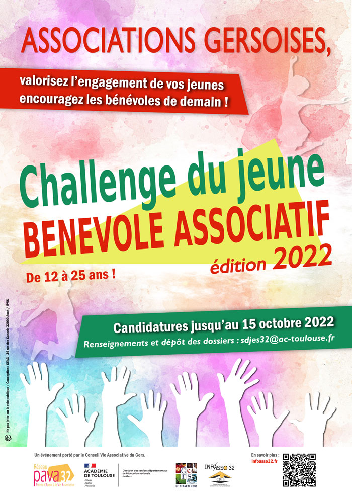Affiche Challenge jeune bénévole associatif gersois 2022